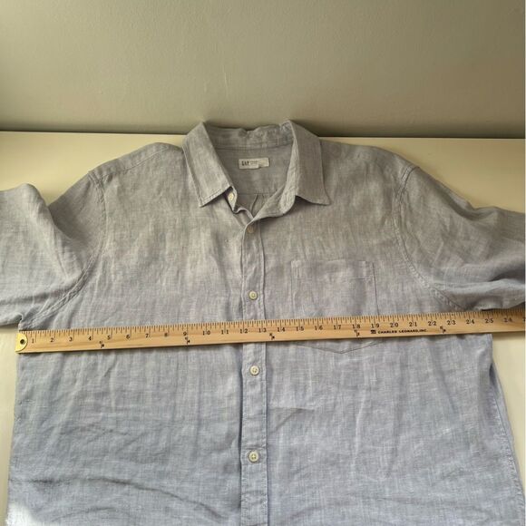 Gap 100% Linen Blue Size XL Tall Coastal Spring Summer Classic - Picture 9 of 9